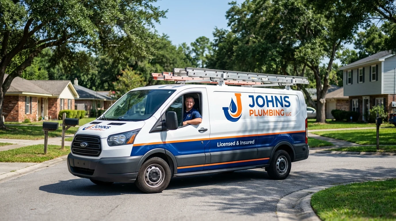 Johns Plumbing LLC service van in Schoharie, NY