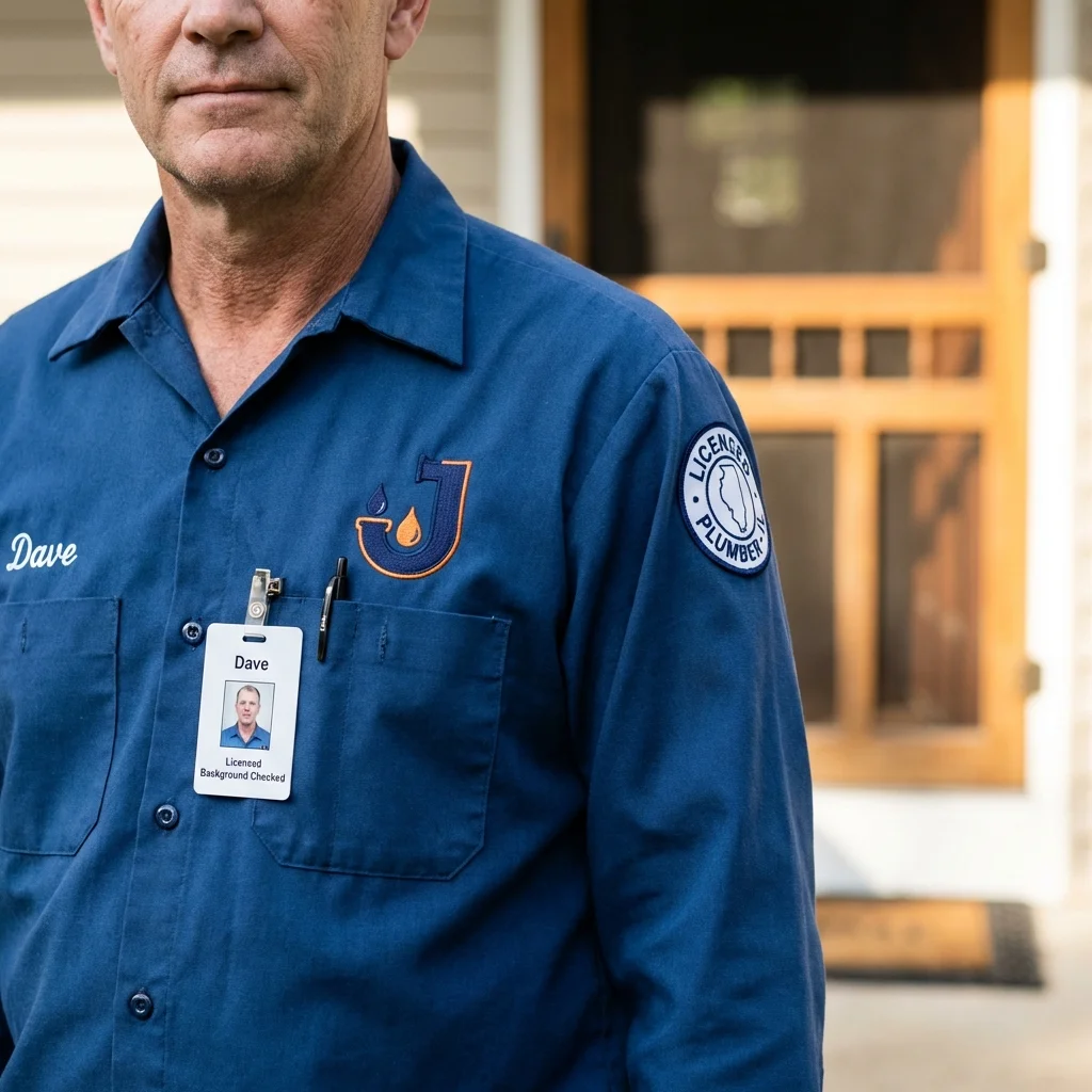 Licensed plumber showing ID badge in Schoharie, NY