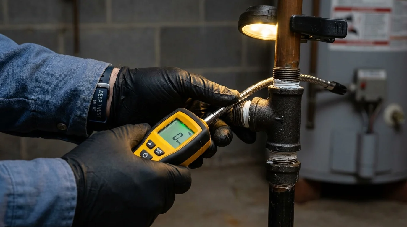 Gas leak detection with electronic sniffer by Johns Plumbing LLC in Schoharie