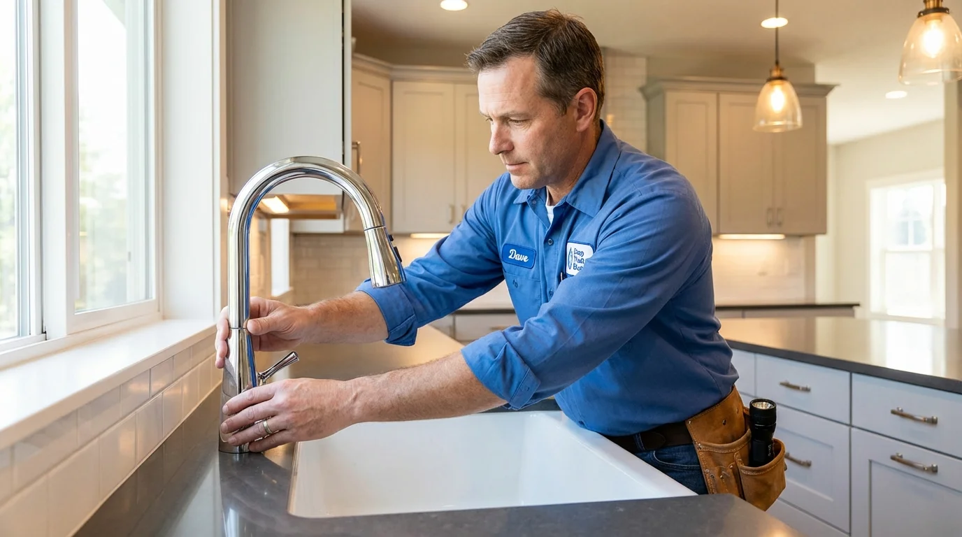 Kitchen faucet installation by Johns Plumbing LLC in Schoharie