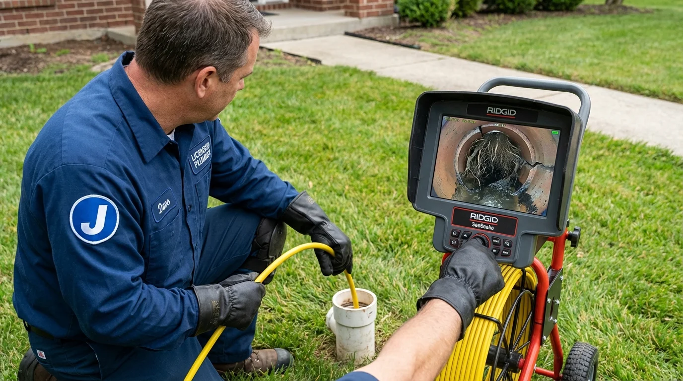 Sewer camera inspection being performed by Johns Plumbing LLC in Schoharie